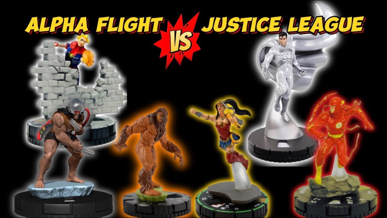 Heroclix Gameplay: “Age of heroes” Round 1 Alpha flight vs Justice League 