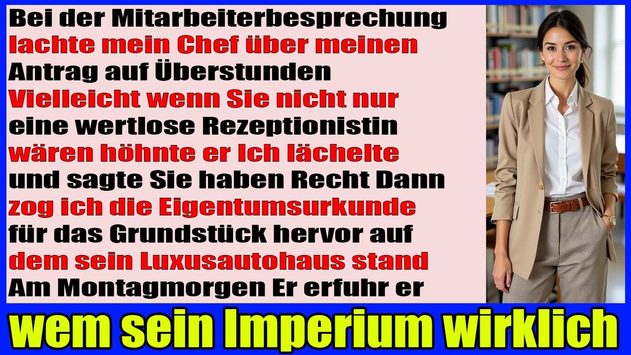Chef verweigerte mir Überstunden bis sein Ferrari Autohaus erfuhr wem das Grundstück gehört