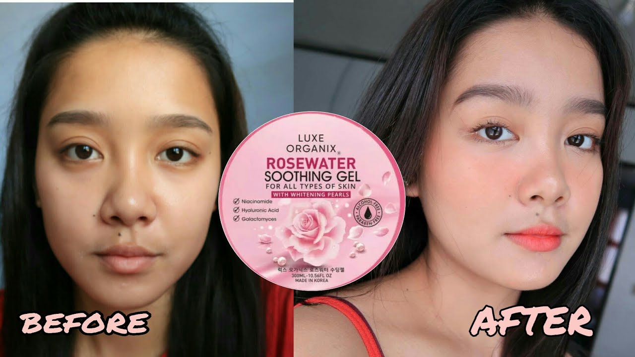 GLASS SKIN?  ROSE WATER SOOTHING GEL LUXE ORGANIX REVIEW
