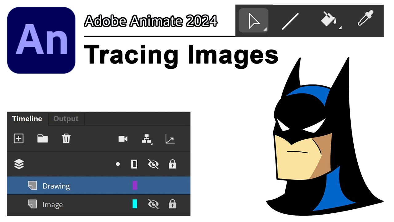 Tracing a Batman Image in Adobe Animate