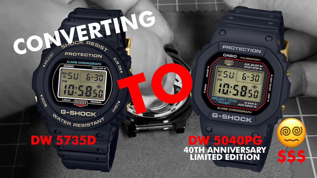 Converting a G-Shock DW 5735D to DW 5040PG 40th Anniversary Limited Edition