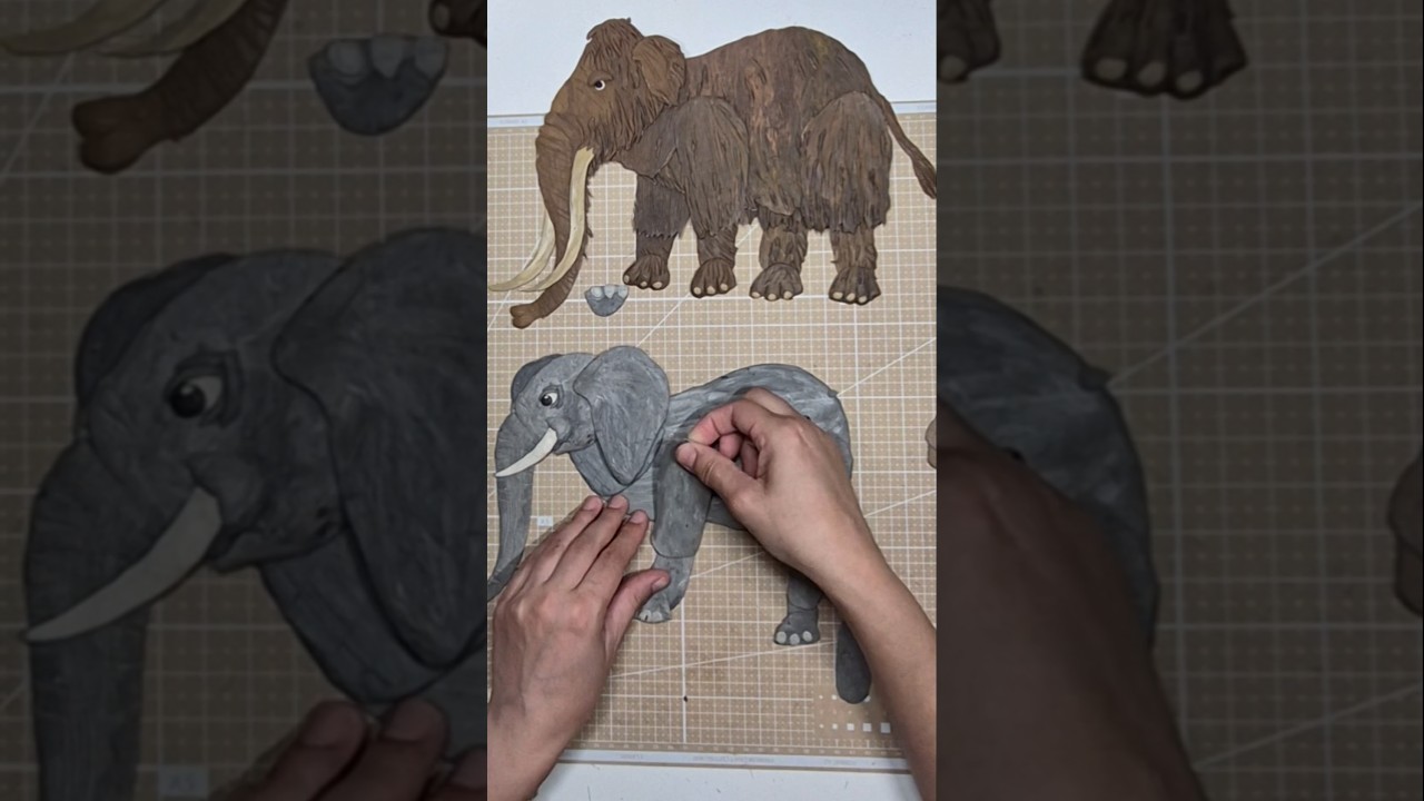🔍 Who came first &mdash; the elephant or the mammoth? #claymation #elephant #mammoth #animals #IceAge