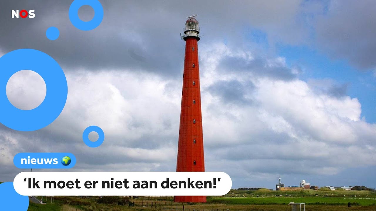 De vuurtoren bij Den Helder kan elk moment omvallen