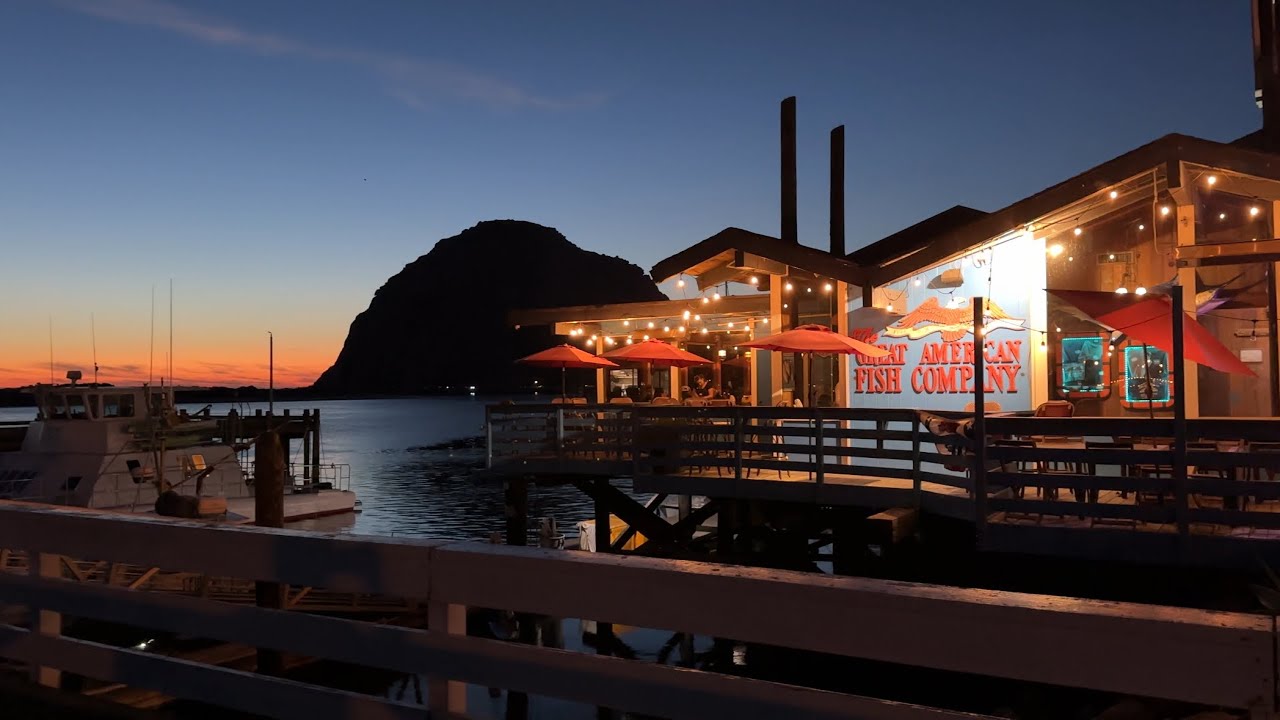 Dinner At The Great American Fish Company In Morro Bay, Great Sunset View, Sea Otters