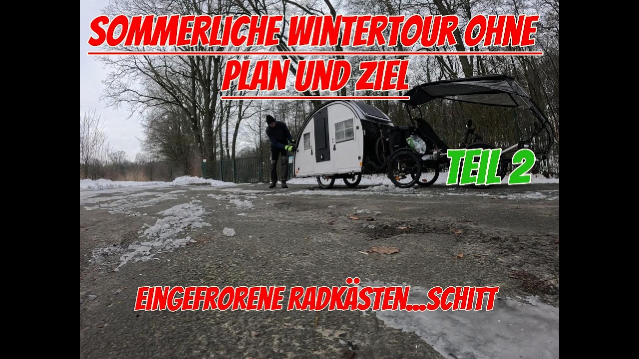 Teil 2! Sommerliche Wintertour ohne Plan und ohne Ziel! #ebike #winter #bicycle #fahrradwohnwagen