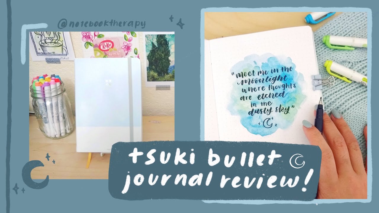 Tsuki Bullet Journal Review (notebook therapy) // pen and watercolor test