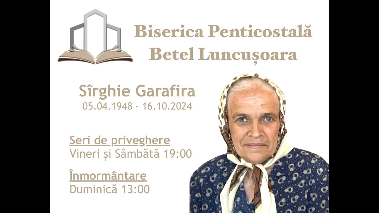 (LIVE) Program de priveghi 2 Sîrghie Garafira (Biserica Penticostala Betel Luncusoara)