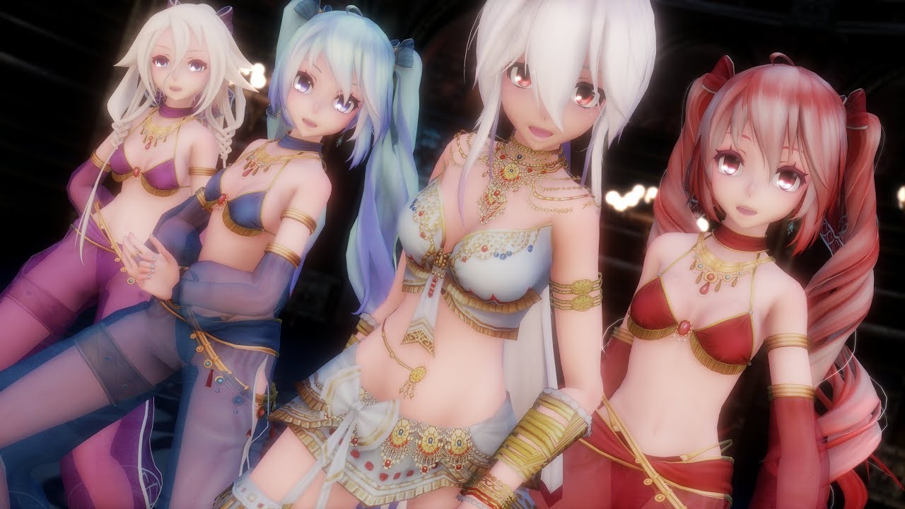【MMD】ヒビカセ Resonate【Haku Miku Teto IA】Arabian [4K UHD]