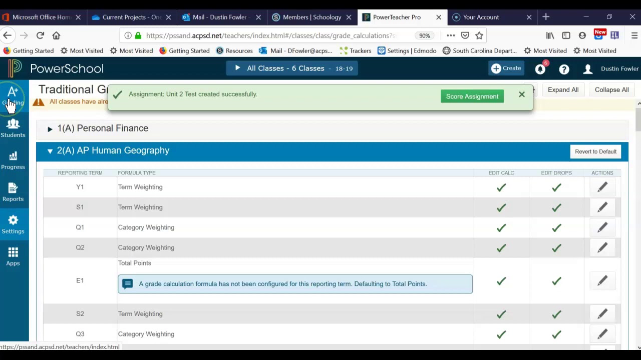 PowerTeacher Pro Tutorials- Creating and Grading Assignments