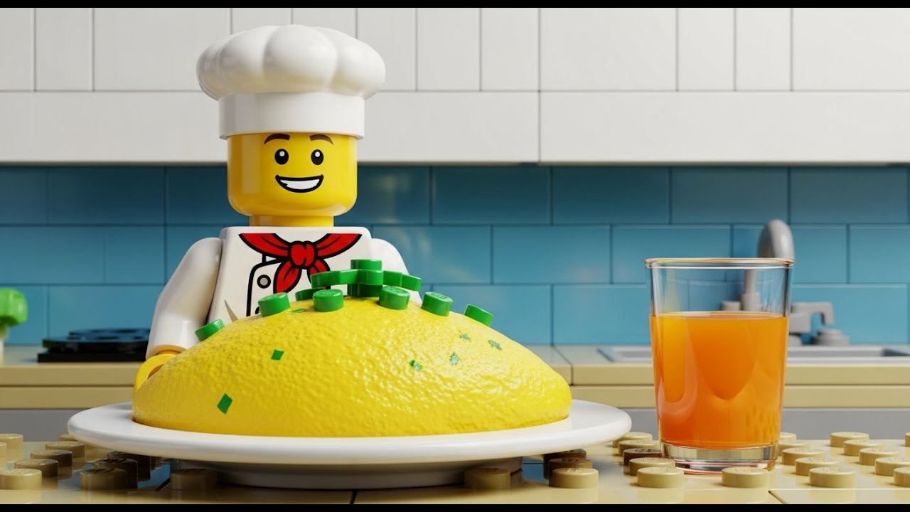 Relaxing LEGO Kitchen: Making Perfect Fluffy Omelet ASMR 🍳🎶