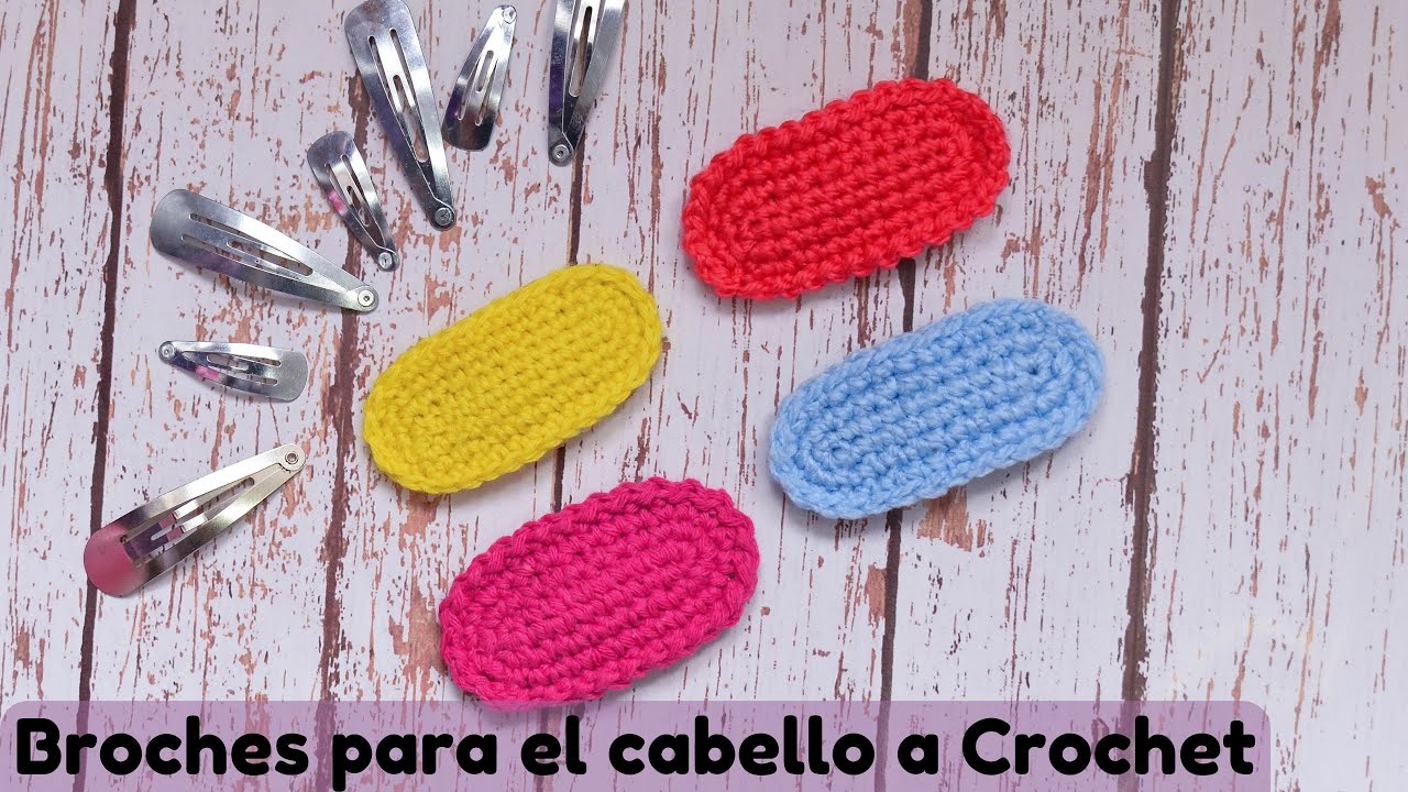 👧Como tejer broches para el cabello a Crochet🧶/How to crochet hair clips
