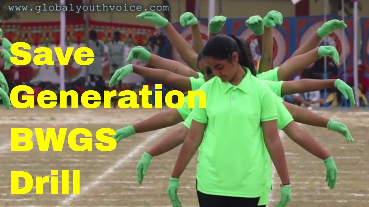 Girls' message to 'save trees' BWGS drill GYV