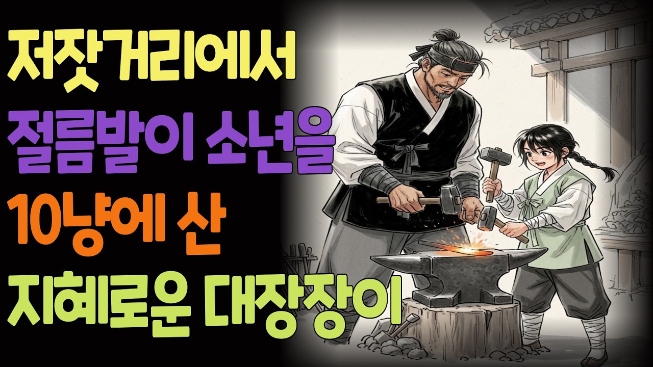 저잣거리에서 절름발이 소년을 10냥에 산 지혜로운 대장장이