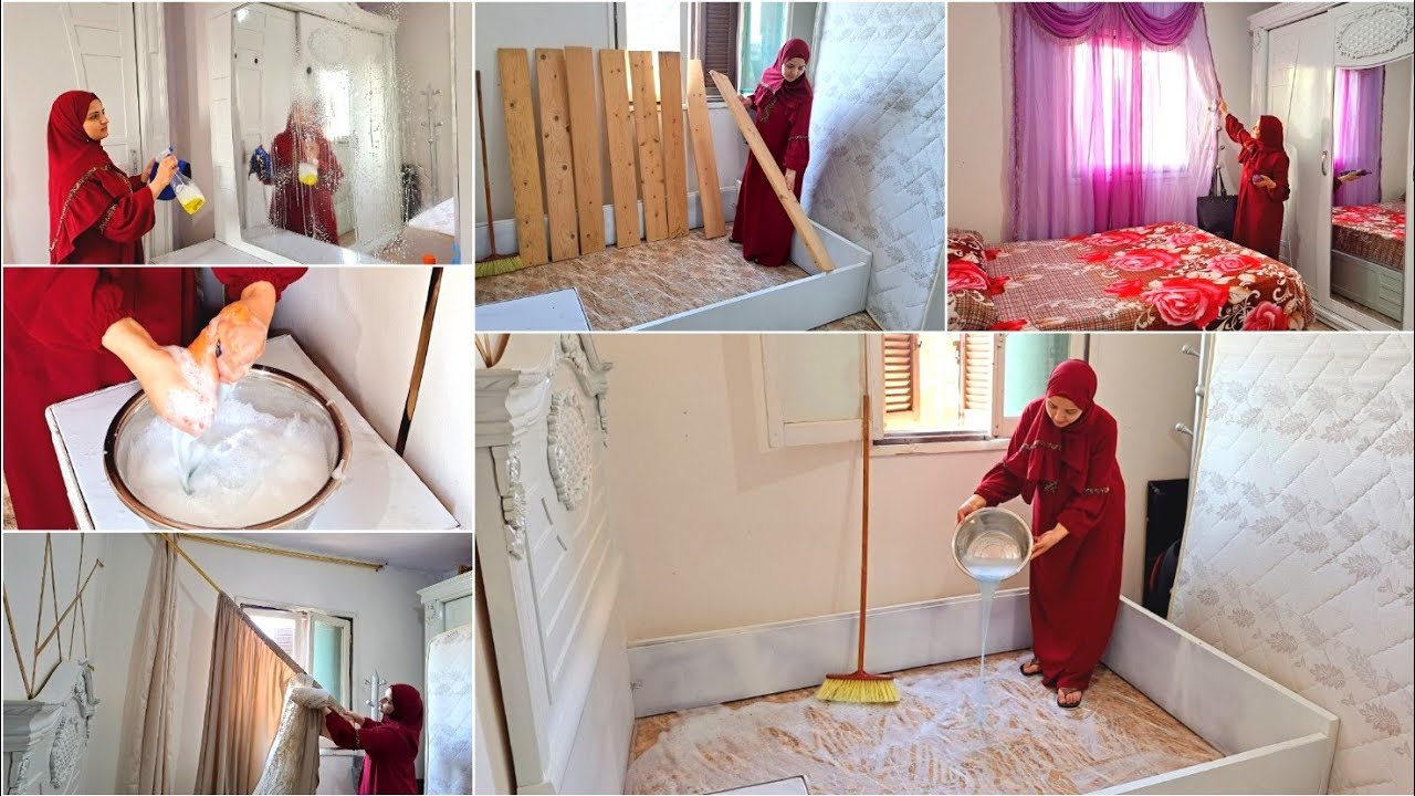 التنظيف العميق والروايح المنعشه لغرفه النوم قبل رمضان2023🌛تجديد وتغير الديكور بأقل تكاليف