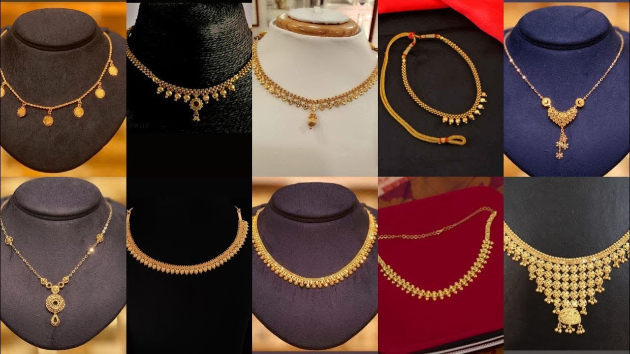 5 grams Gold Necklace | 1-5 ग्राम 22 कैरेट सोने के हार की डिजाइन |  New Gold Necklace Designs 2023