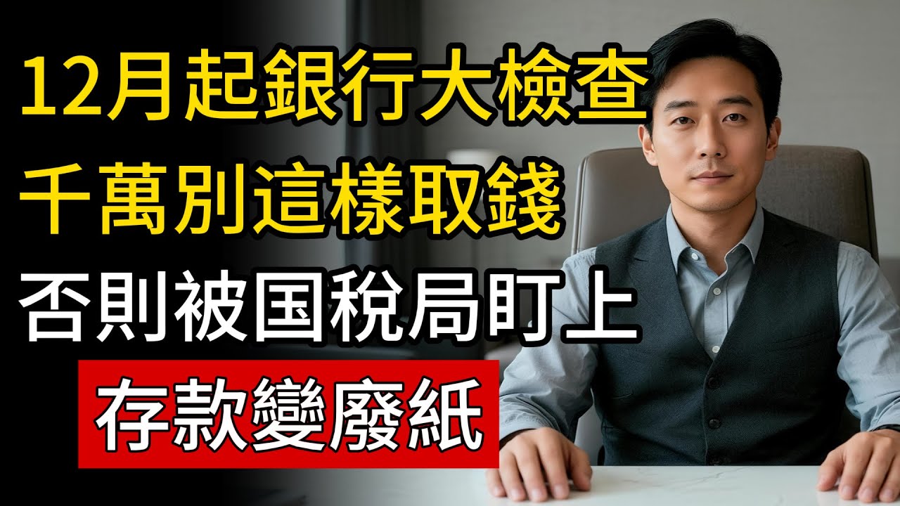 12月起銀行大檢查!千萬別這樣取錢!否則被國稅局盯上，存款變廢紙!#銀行 #反洗錢 #取款 #稅務稽查