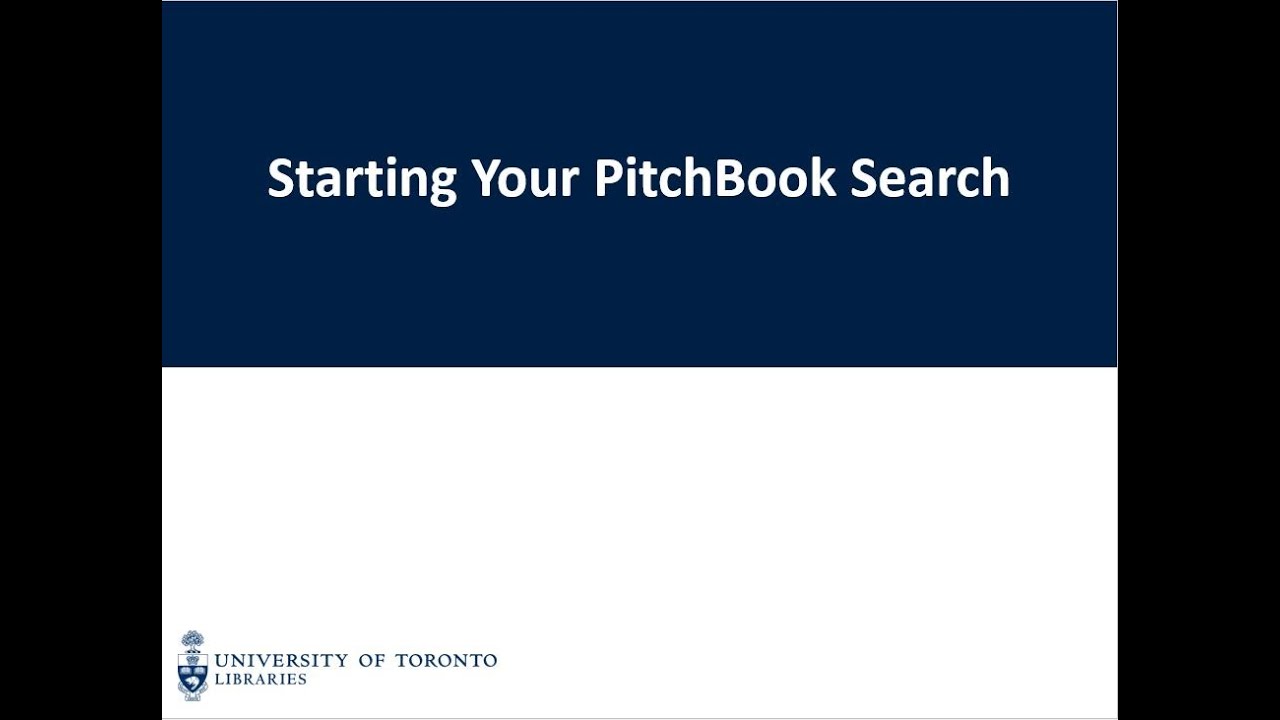 PitchBook 2: Starting your PitchBook search