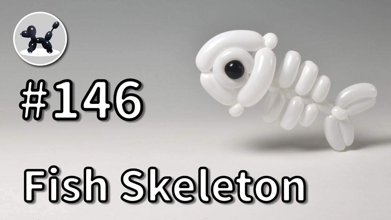 Fish Skeleton - How to Make Balloon Animals #146 / バルーンアートの作り方 #146  (魚の骨)