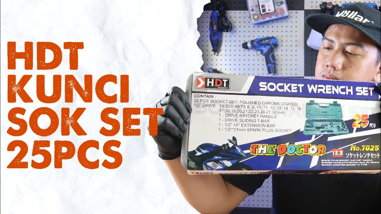 REVIEW HDT KUNCI SOK SET 25 PCS 8-32 MM SOCKET WRENCH SHOCK ALAT BUKA BAUT MOBIL MOTOR