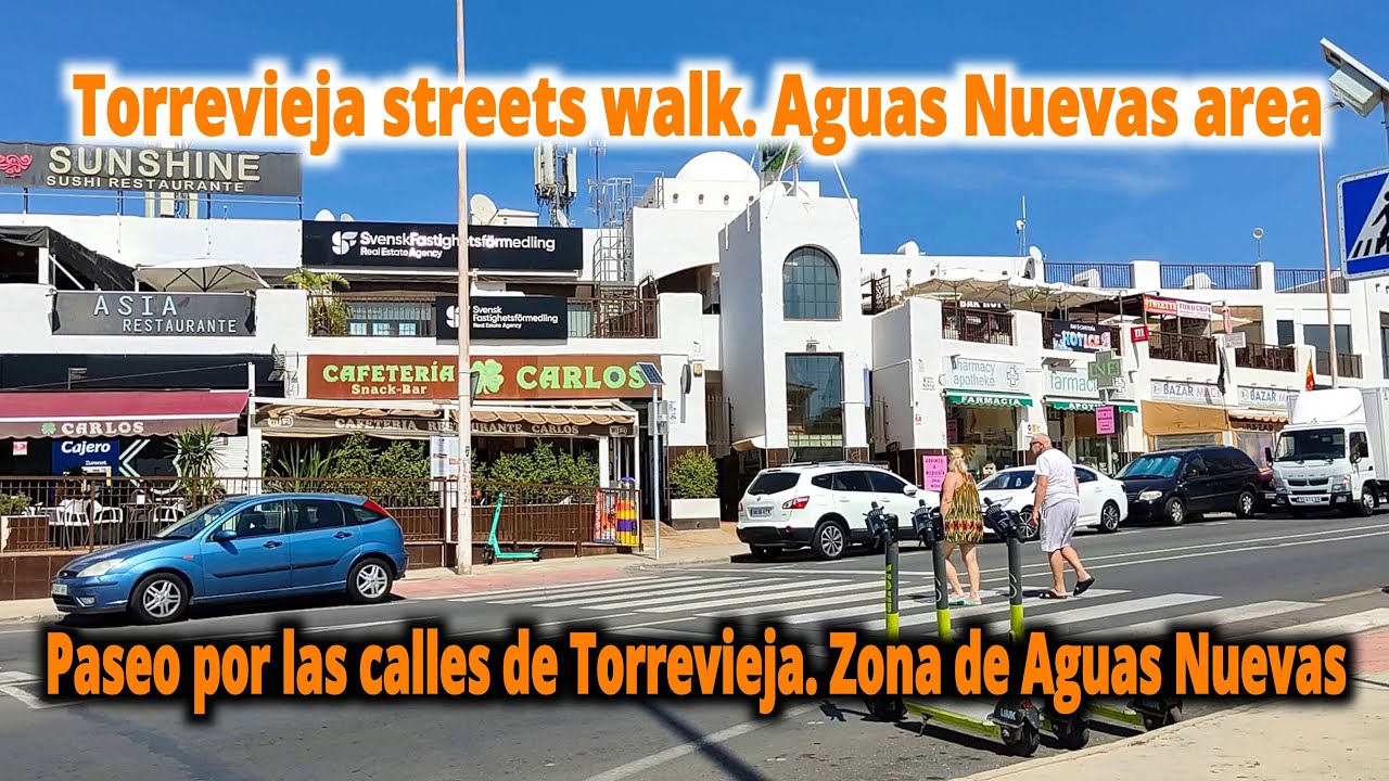 ☀️🏡🌴🚶🏼Torrevieja streets walk. Aguas Nuevas area / Paseo por las calles de Torrevieja. Aguas Nuevas.
