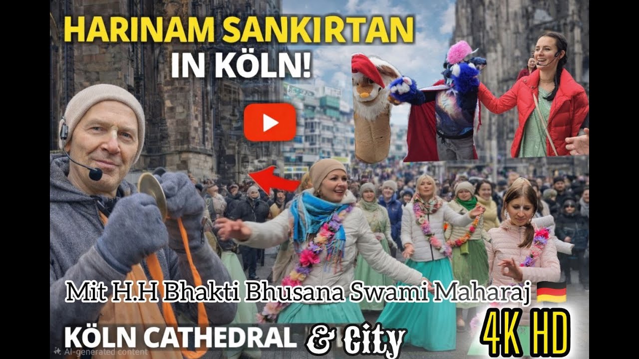 COLOGNE ON FIRE! 🔥 Harinam Sankirtan ft. H.H. Bhakti Bhusana Swami Maharaj  @iskcongauradesh