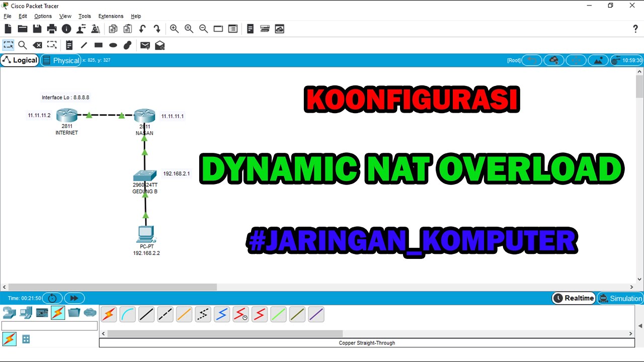 Cara Konfigurasi Dynamic NAT Overload menggunakan Cisco Paket Tracer