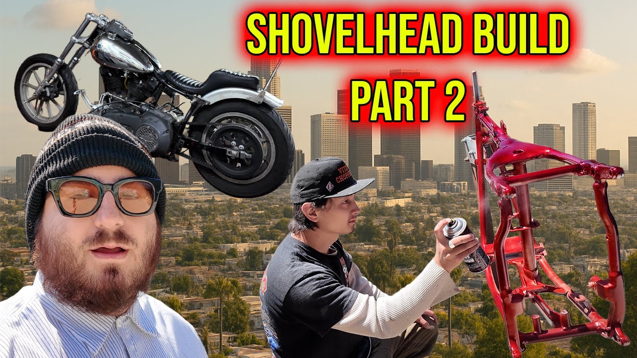 82' Harley Shovelhead Build Part 2 --Rattle Can Paint and Billet Swingarms
