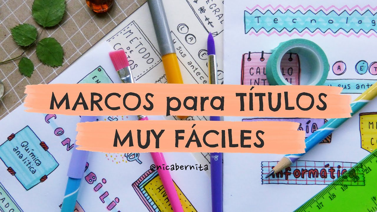 RECUADROS y MARCOS para TÍTULOS FÁCILES Y SIN LETTERING 💚💛💜  TÍTULOS BONITOS PARA PORTADAS Y APUNTES