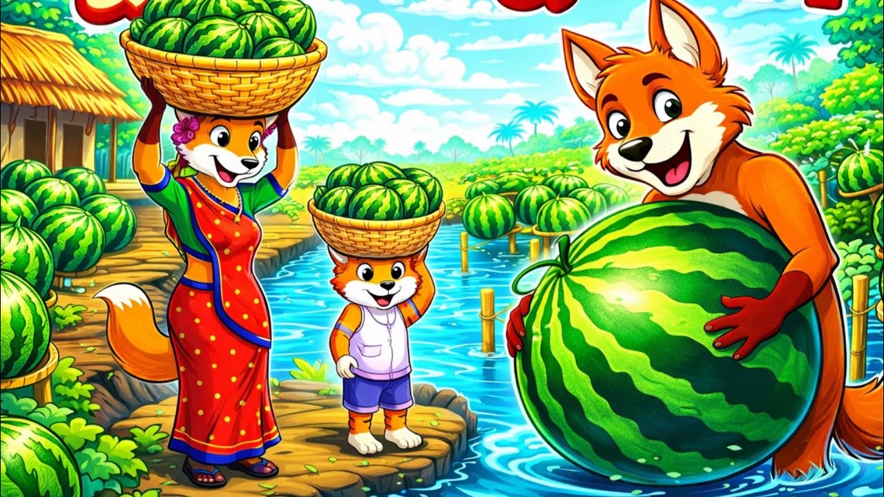 পুকুর পাড়ে জাদুর তরমুজ চাষ 🍉 | Fox Cartoon | Bangla Cartoon | Mojar Golpo | Rupkothar Golpo
