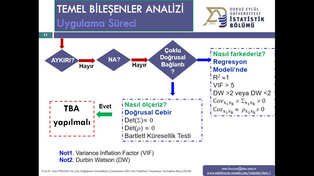 13) Temel Bileşen Analizi gerekliliğine nasıl karar verilir?