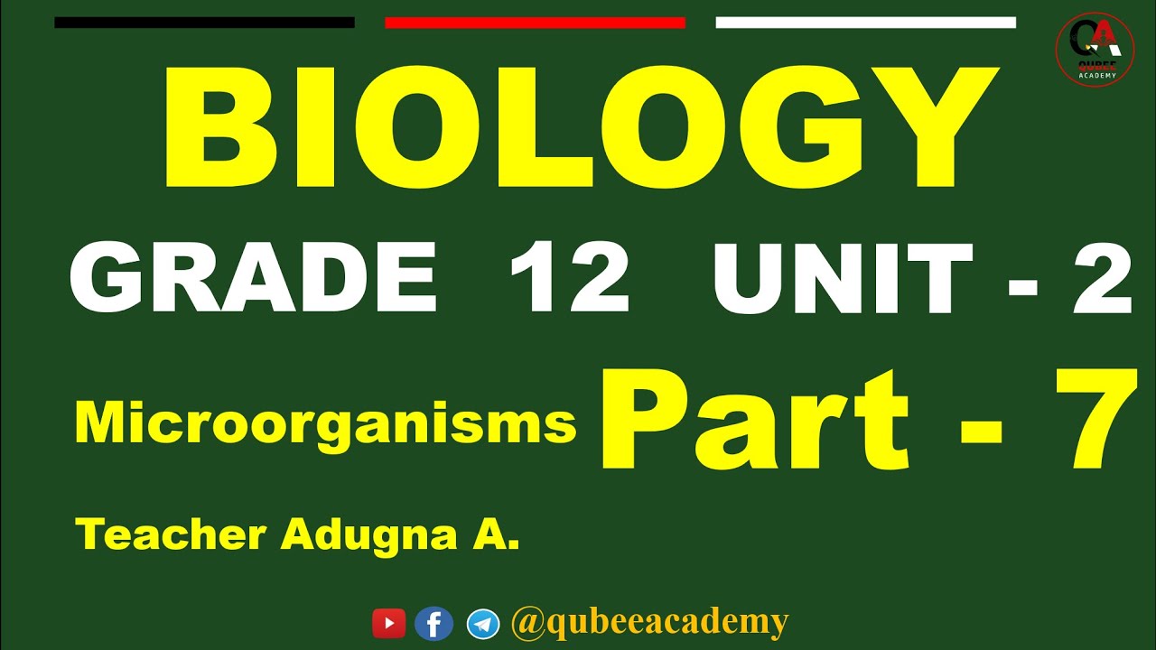 7. Biology Grade 12 | Unit 2 Microorganisms | Part 7 | Qubee Academy |   @QUBEEDIGITAL