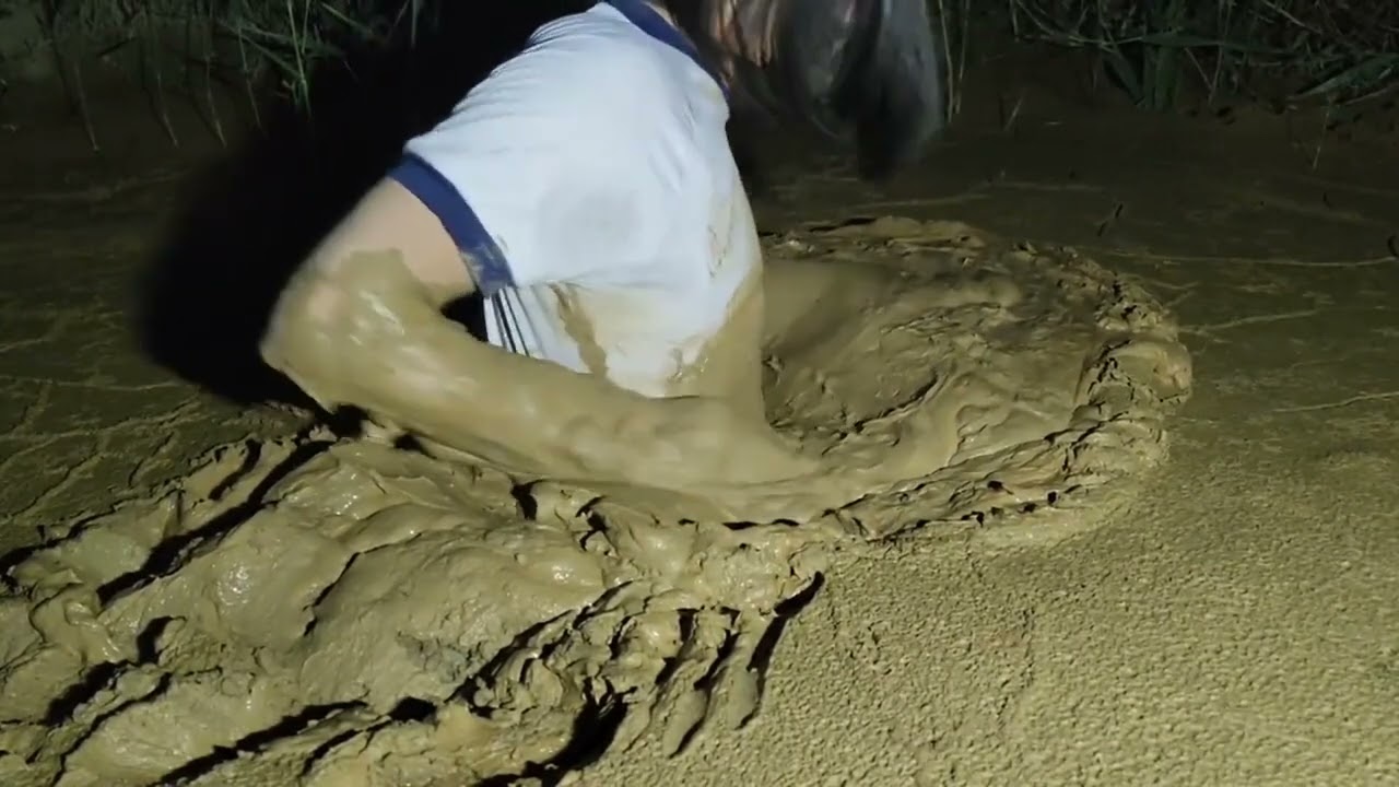 Japanese Loves to Play in Mud and Enjoys Been Completely Covered All Thick Creamy and Gooey 2