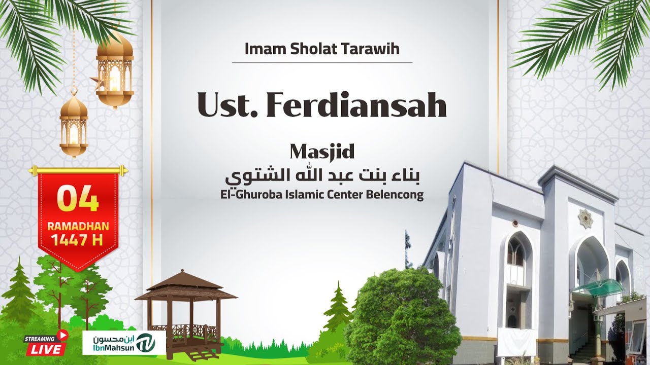 [LIVE] SHOLAT ISYA & TERAWEH  4  Ramadhan 1447 H | Imam  🎙Ust. Ferdiansah