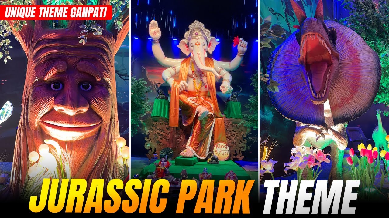 Surat Unique Ganpati Theme | Jurassic Park theme
