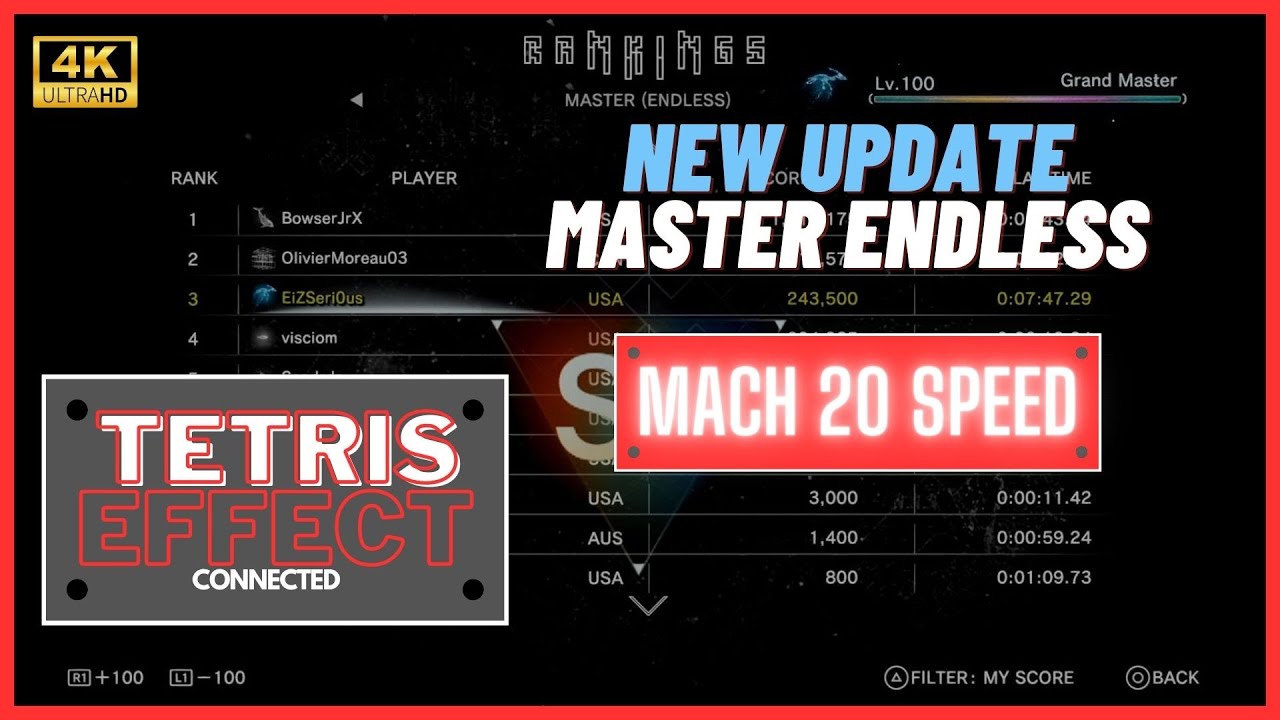 Tetris Effect: Connected [ NEW UPDATE ] Master (Endless) SS Rank