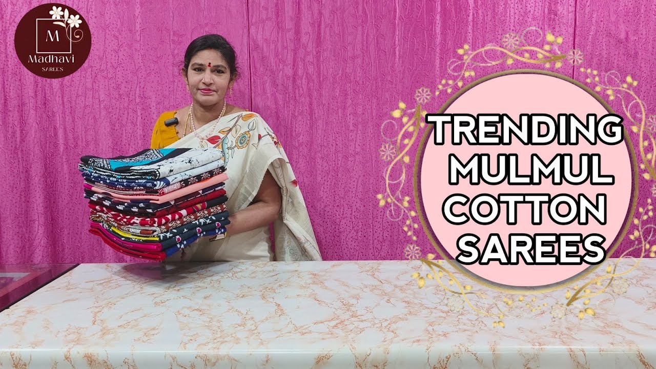 ✨ Trending Pure Mulmul Cotton Saree|#trending #mulmulsaree #cotton #sarees@Madhavi_saree_selections