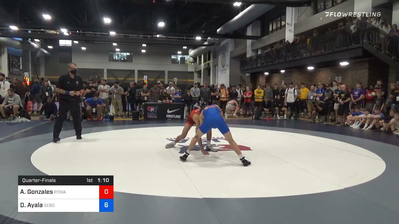 57 Kg Quarterfinal - Andre Gonzales, Poway High School Wrestling Vs Drake Ayala, Sebolt Wrestling