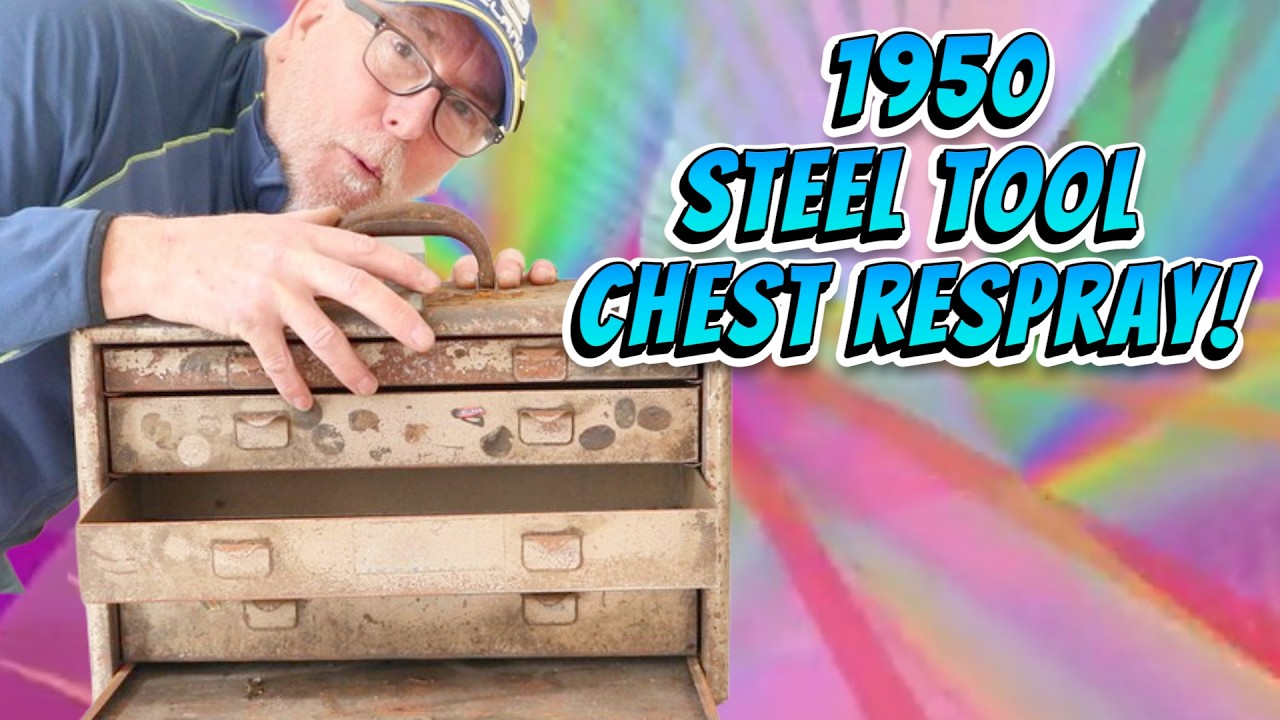 Vintage kennedy steel tool box respray with chromacoat paint.