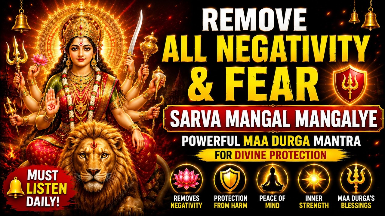 REMOVE All Negativity & Fear | Sarva Mangal Mangalya Mantra | Powerful Durga Protection