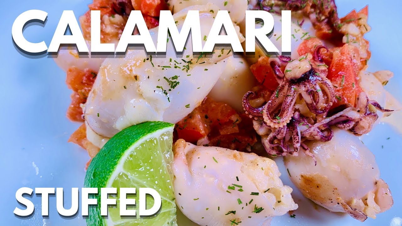 STUFFED SQUID WITH RICE AND CHEESE IN A TASTY HOMEMADE SAUCE