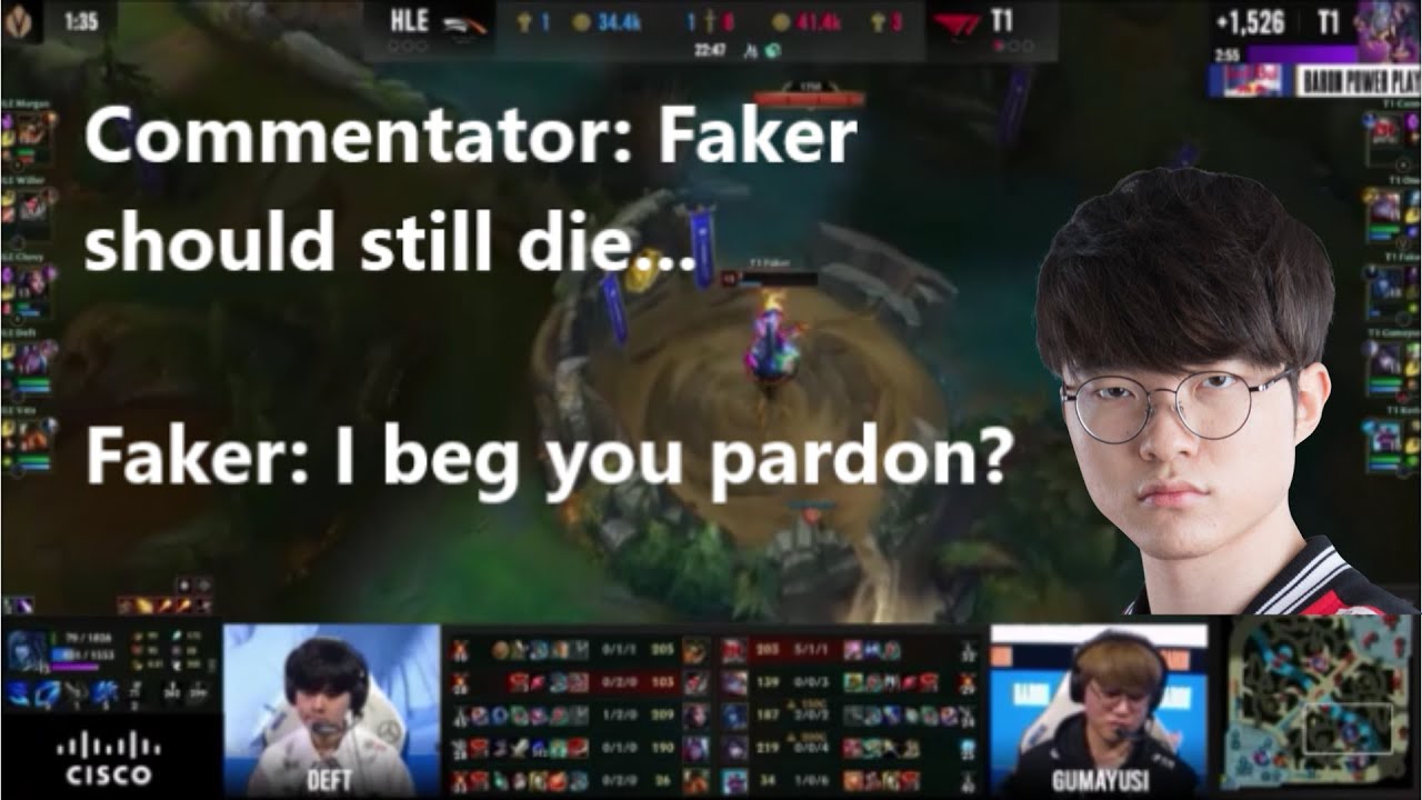 Faker's Epic Escape - LoL 2021 World Championship Quarterfinal Game 2 - T1 vs HLE