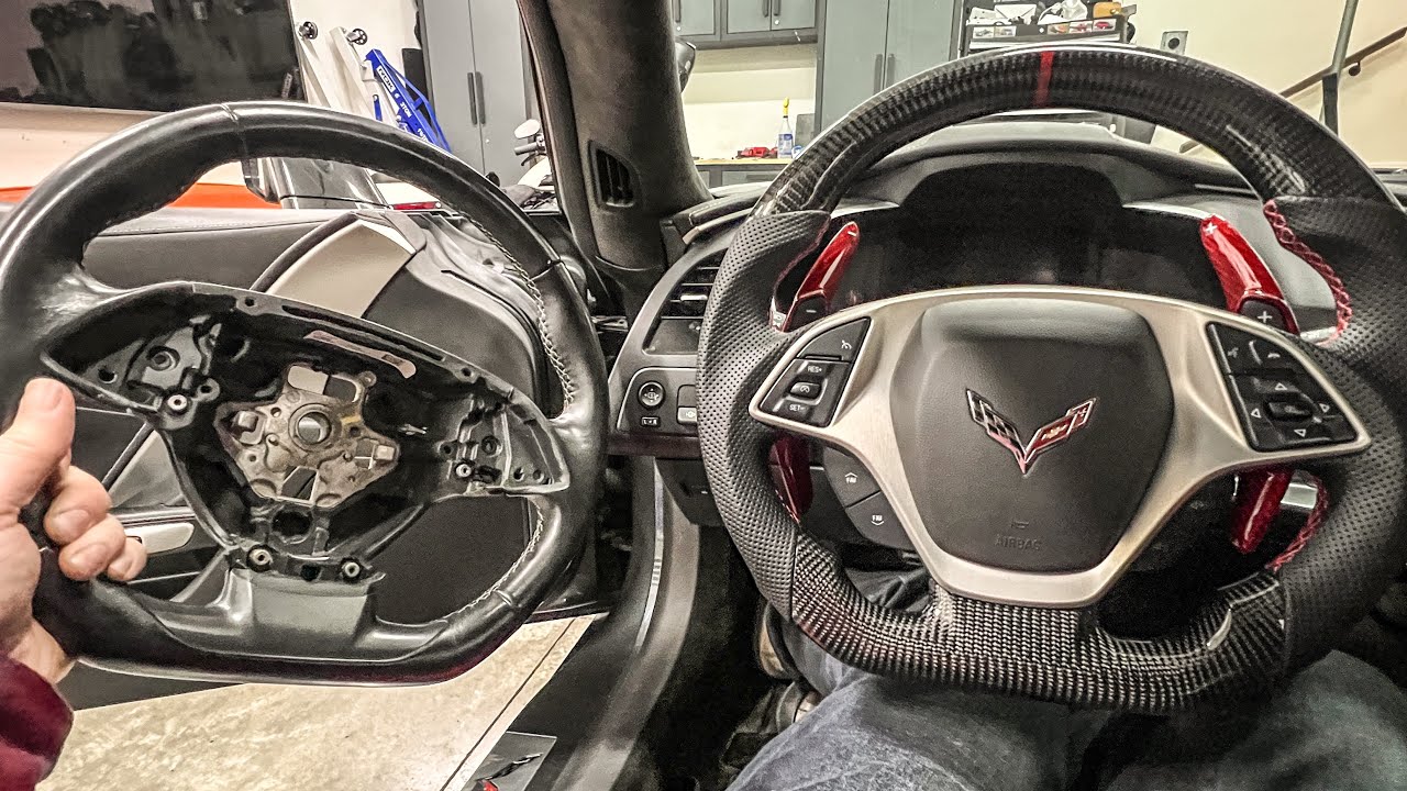 HOW TO REMOVE AND INSTALL STEERING WHEEL C7 CORVETTE CARBON FIBER