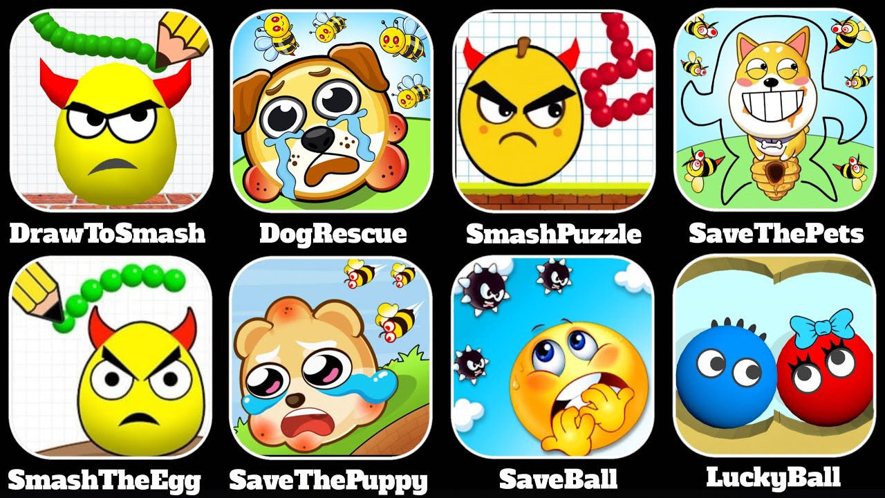 DrawToSmash, DogRescue, SmashPuzzle, SaveThePets, SmashTheEgg, SaveThePuppy, VeniX GamePlay