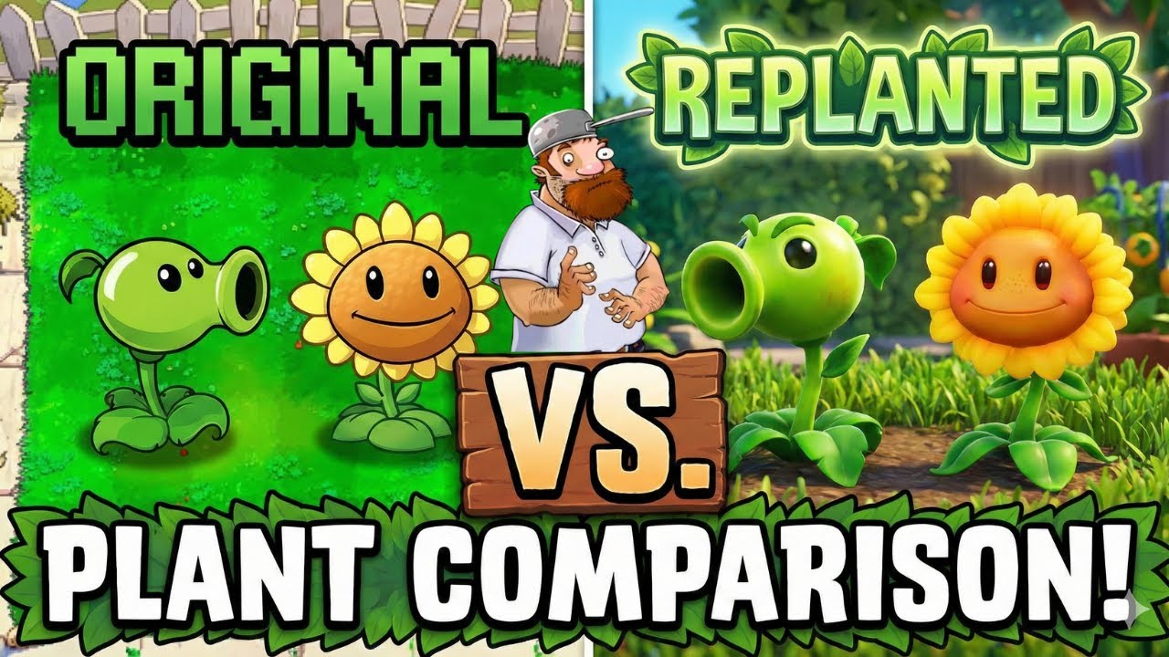 Are the Replanted Day Plants BETTER? (Comparison) |2026 | Plants vs Zombies | Replanted | Ai Slop?