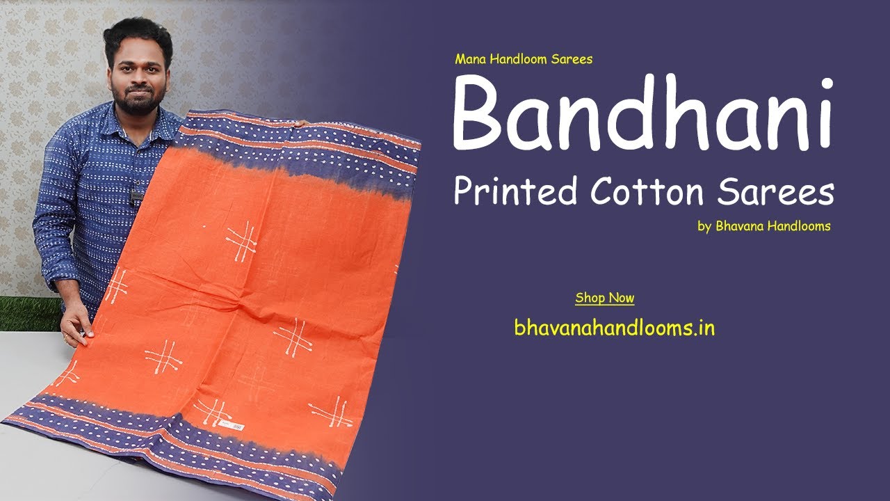 Bandhani Printed Cotton Sarees | Kota Cotton | Mana Handloom Sarees