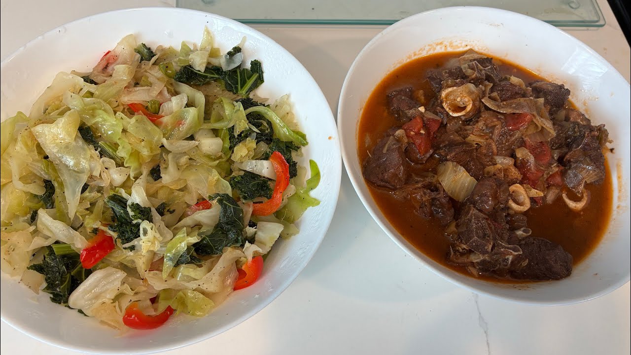 Brown stew goat meat/ Vegetable 