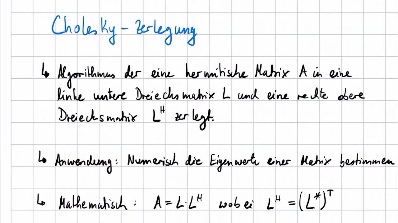 Cholesky Zerlegung | Numerik