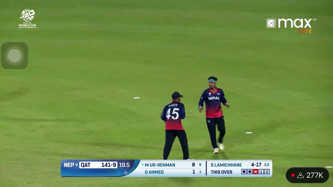 Nepal win the match against qatar just 5 runs what’s a fantastic match wow wow wow 🤩 #youtubeshorts 