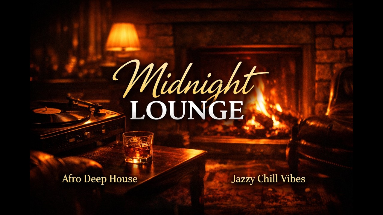 🔥 🌅 Midnight Fireplace Lounge | Afro Deep House & Jazzy Chill Vibes (Relax • Study • Unwind)