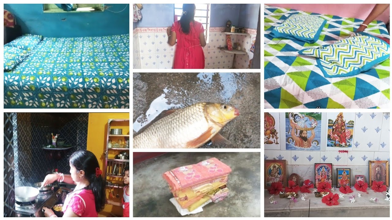 নতুন বেডশিট পেতে ঘরের লুক পুরো চেঞ্জ😱ঠাকুর 🏡 টা কে মনের মতো সাজালাম✅banglavlog